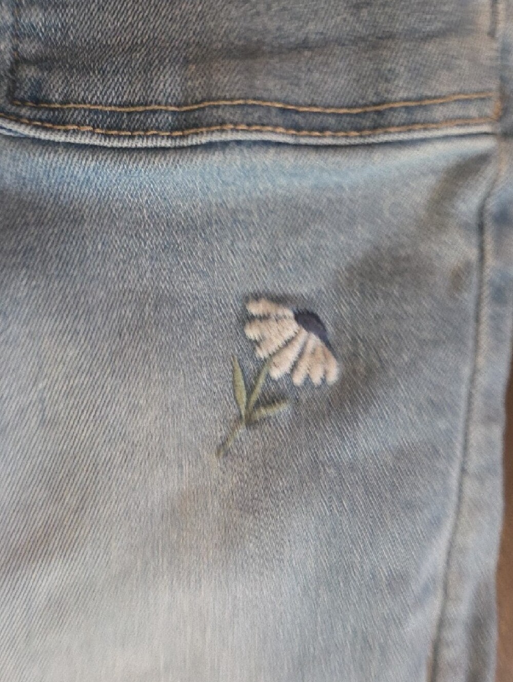 Light Blue Embroidered Cargo Jeans for Kids - Picture 3 of 6